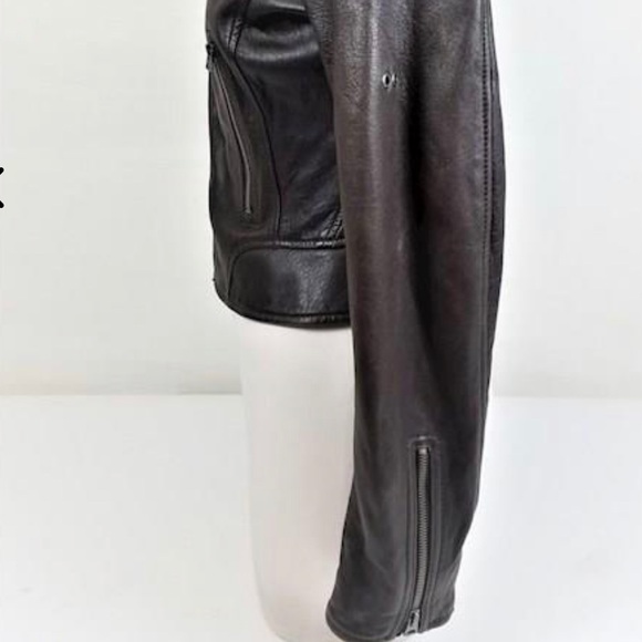 Buffalo David Bitton Brown Leather Moto Style Jacket • Size: Small - Picture 4 of 6